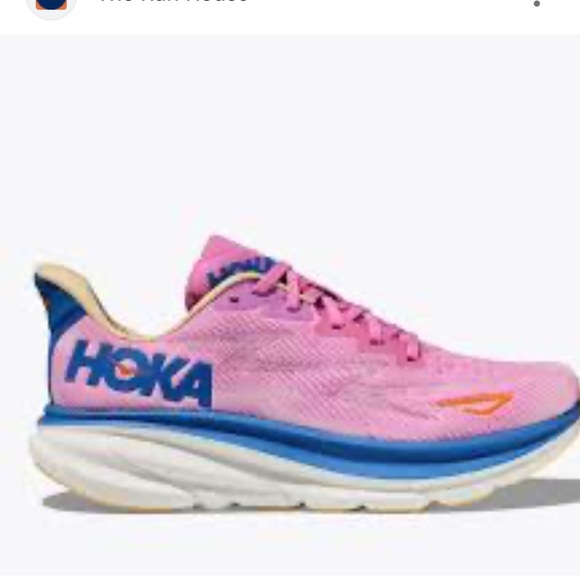 Hoka Women's Pink and Blue Athleticsz 9.5b Clifton 9